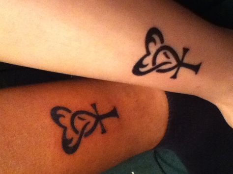 Matching tattoos. :) ancient Egyptian symbol that means life Cute Couple Tattoo, Egyptian Tattoos, Cute Couple Tattoos, Ancient Egyptian Symbols, Couple Tattoo, Egyptian Tattoo, Egyptian Symbols, Matching Tattoo, Symbolic Tattoos