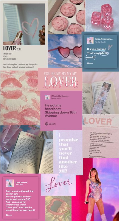 Taylor Swift The Lover Era, Lover Aethstetic Taylor Swift, Taylor Swift Wallpaper Lover Aesthetic, Lover Asthetic Picture, Lover Taylor Swift Aesthetic Wallpaper Collage, Taylor Swift Asthetic Wallpers, Lover Asethic Taylor Swift, Lover Taylor Swift Wallpaper Aesthetic, Taylor Swift Lover Era Wallpaper