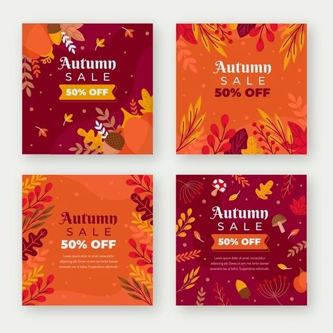 Flat autumn instagram posts collection | Free Vector #Freepik #freevector #social-media #instagram #autumn #fall Autumn Social Media Posts, Autumn Social Media, Texture Music, Autumn Instagram, Youth Day, Instagram Autumn, Nature Instagram, Summer Instagram, Instagram Business