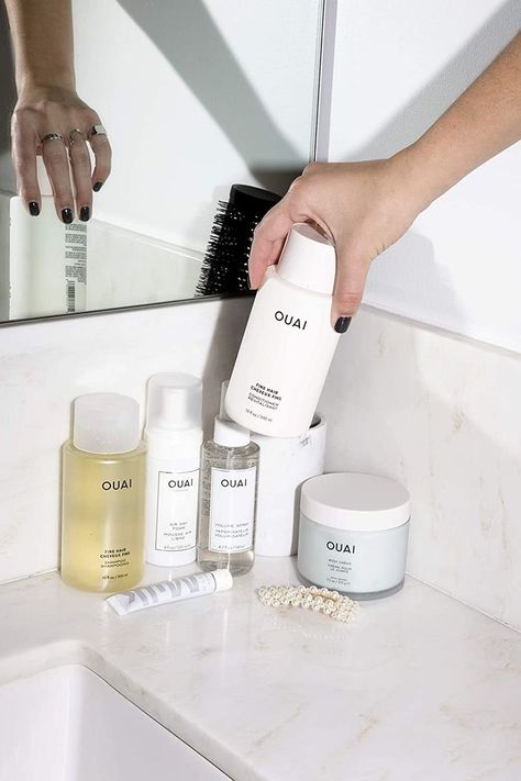 The best shampoo and conditioner for fine hair gives fine hair life. Apply on wet hair from mid-shaft to ends and comb through with fingers, then rinse clean. Ouai Fine Hair, Ouai Conditioner, Best Shampoo And Conditioner, Fine Flat Hair, Best Shampoo, Good Shampoo And Conditioner, Hair Care Brands, Flat Hair, Hair Brands