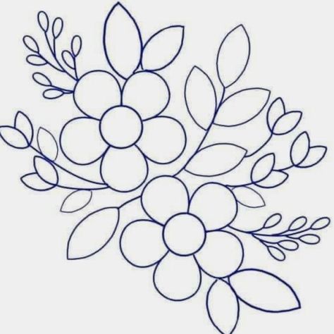 Free Folk Art Patterns, Simple Floral Pattern Drawing, Simple Embroidery Designs Drawings, Flower Embroidery Pattern Free Templates, Flower Pattern Drawing, Hand Embroidery Patterns Free, Simple Hand Embroidery Patterns, Embroidery Template, Hand Embroidery Patterns Flowers