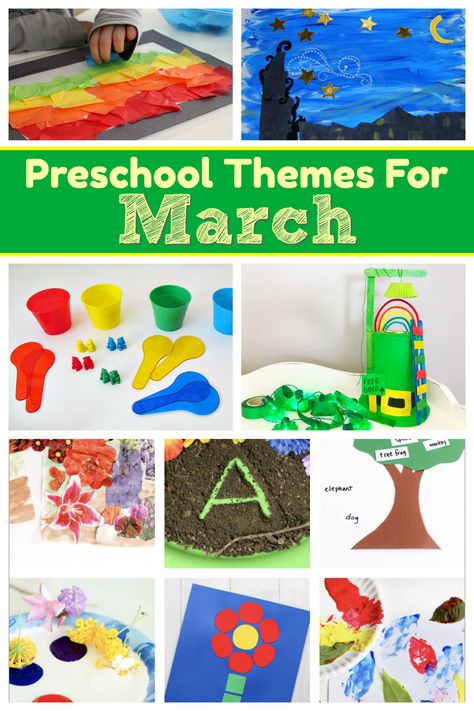 Themes For March Preschool, March Lesson Plan Themes, Themes For Lesson Plans, Spring Curriculum Preschool, March Prek Activities, March Daycare Themes, Preschool March Themes, March Lesson Plans For Toddlers, March Lesson Plans For Preschool