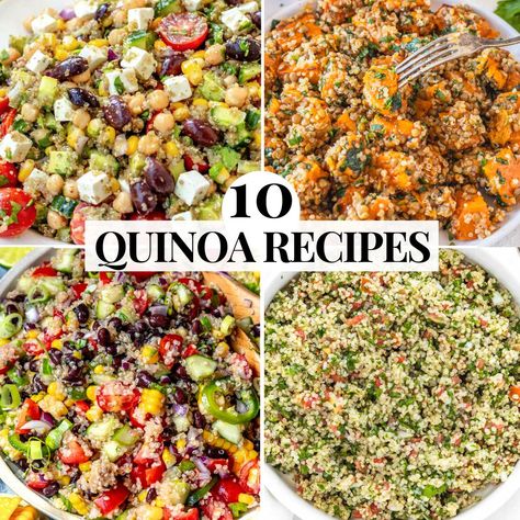 Easy Quinoa Recipes - The Plant Based School Easy Quinoa Recipes, Mango Quinoa Salad, Quinoa Chickpea Salad, Easy Quinoa Salad, Microwave Sweet Potato, Light Dinners, Quinoa Recipes Easy, Colorful Veggies, Main Salad