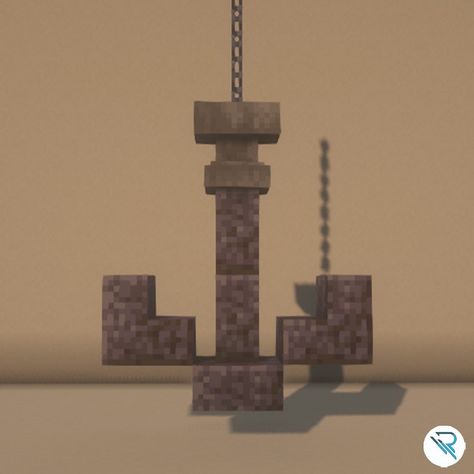 Minecraft Anchor, Minecraft Chandelier, Ship Anchor, Minecraft Inspiration, Minecraft Inspo, Anchor Design, Minecraft Buildings, Minecraft Projects, Minecraft Creations