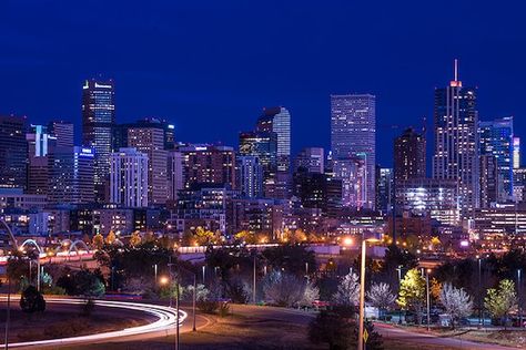 City Aesthetic Landscape, City Skyline Night, Denver History, Canon Eos 1300d, Night Cityscape, Denver Skyline, Photography Wall Decor, Etsy Photography, Skyline At Night