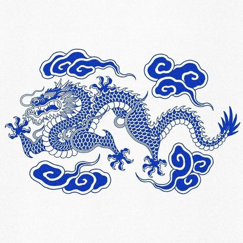 Chinese Dragon Illustration, Chinese Dragon Drawing, Chinese Drawing, Dragon Poster, Chinese Zodiac Dragon, Eastern Dragon, Chinese Folk Art, Dragon Graphic, Chinese Tattoo