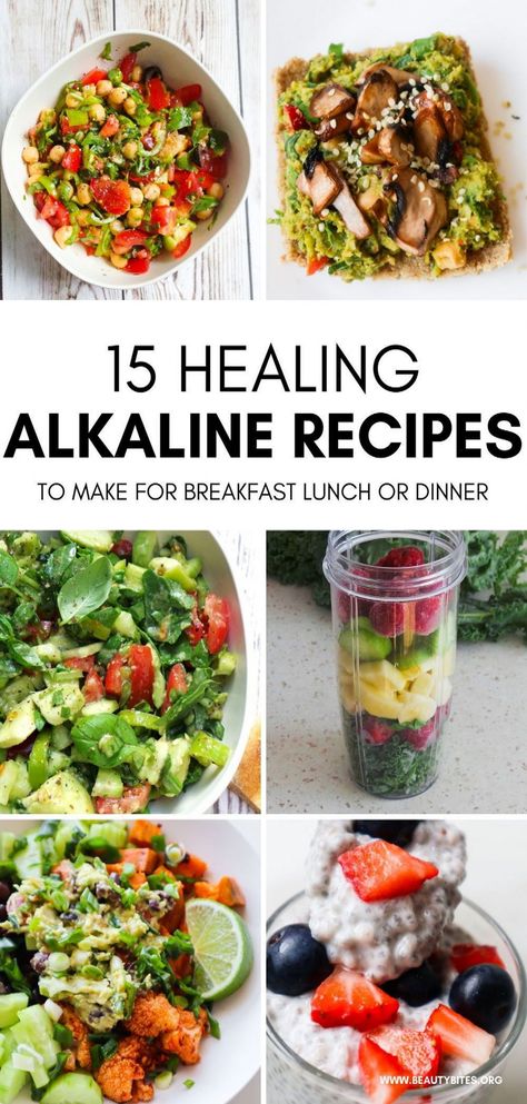 Healthy alkaline diet recipes to enjoy for a more alkaline diet! Including alkaline recipes for dinner, lunch and breakfast, vegan alkaline diet recipes and some alkaline recipes with meat and fish. #to #Nutrition #and #Diet #FitLife #of #Comprehensive #Wellness #A #the #NutritionTips #Guide #Unlocking #HealthyLiving #and #Power #Health Recipes With Meat, Alkaline Breakfast, Alkaline Diet Plan, Alkaline Diet Recipes, Balanced Meal Plan, Alkaline Recipes, Anti Inflammation Recipes, Breakfast Vegan, Vegan Lunch Recipes