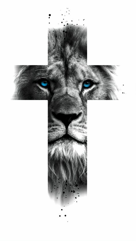 Lion Cross Tattoo Design, Leo Zodiac Tattoos, Lion Of Judah Jesus, Lion Tattoo Sleeves, Christ Tattoo, Mens Lion Tattoo, Lion Head Tattoos, Cross Tattoo For Men, God Tattoos