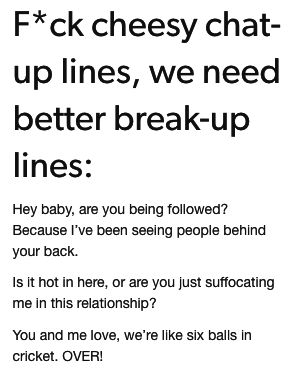 22 Tumblr Posts About Break-Ups That Are Funny, Painful, And True Funny Breakup Memes, Breakup Memes, Malcolm Gladwell, Single Mom Quotes, Teen Quotes, Dating Pictures, Myers Briggs, Breakup Quotes, Funny Dating Quotes