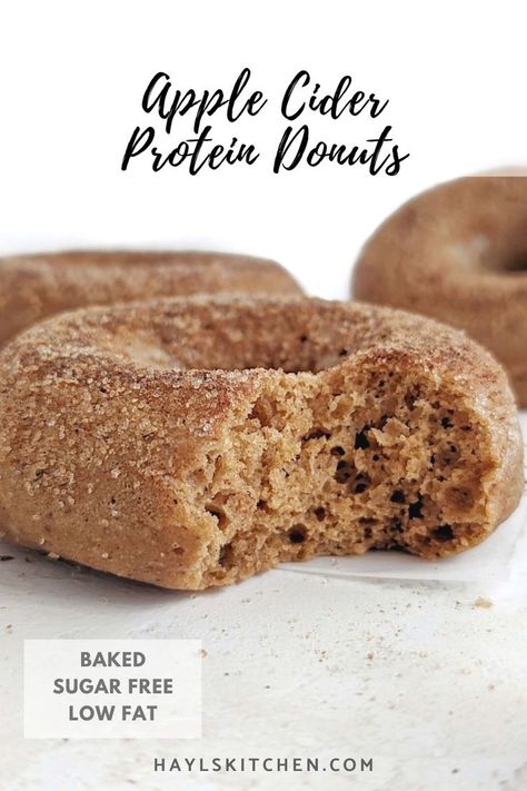 Light and fluffy baked Apple Cider Protein Donuts for a cozy fall treat, but low fat and sugar free! Healthy apple cider protein doughnuts use homemade sugar-free apple cider and very little butter too. Healthy Apple Cider, Apple Cider Doughnut Recipe, Healthy Doughnuts, Sugar Free Donuts, Protein Donuts Recipe, Healthy Donuts Recipe, Fall Desserts Apple, Apple Cider Donuts Recipe, Protein Ideas