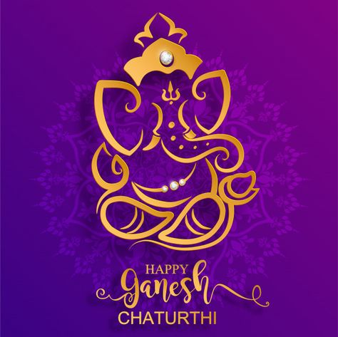 Festival of ganesh chaturthi with golden... | Premium Vector #Freepik #vector Ganpati Invitation Card, Ganesh Chaturthi Greetings, Dope Wallpaper Iphone, Ganesh Art Paintings, Happy Ganesh Chaturthi Images, Abstract Portrait Painting, Ganesh Chaturthi Images, Ganesh Wallpaper, Elephant God