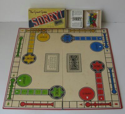 Older version of Sorry from the 50s Sorry Game, Sorry Board Game