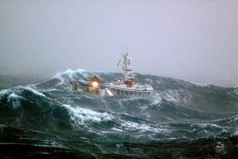 The Perfect Storm: Amazing pictures as trawler is almost swallowed by rolling sea - Mirror Online Sea Mirror, No Wave, The Perfect Storm, Ocean Storm, Sea Storm, Big Sea, Salt Water Fishing, Fishing Vessel, Rough Seas