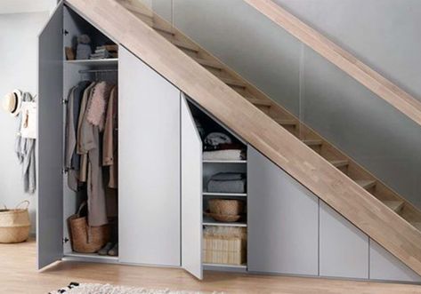 Closet Under The Stairs, Closet Under Stairs, تحت الدرج, Stairs Renovation, Stairs In Living Room, House Staircase, Staircase Storage, Under Stairs Cupboard, Under The Stairs