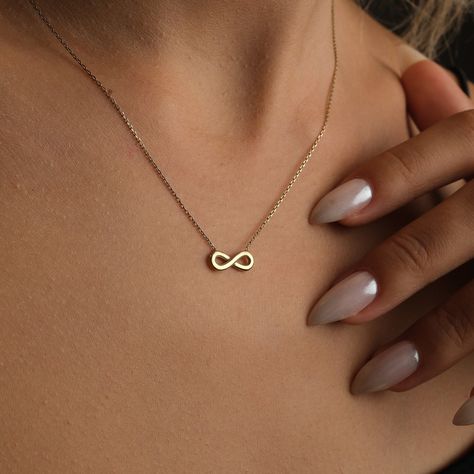 Gold Infinity Necklace, Infinity Necklace Gold, Necklace Infinity, Valentine Jewelry, Newark Nj, Infinity Pendant, Christmas Pendant, Solid Gold Necklace, Infinity Necklace