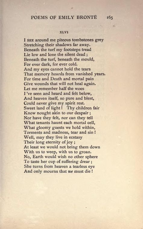 "I see around me piteous tombstones grey..." A poem by Emily Bronte Emily Bronte Poems, Magical Poems, Bronte Poems, Brontë Sisters, Tree Poem, Emily Brontë, Bronte Sisters, Inspirational Poems, Beautiful Poetry