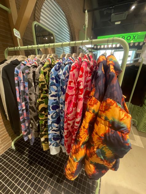 #bape #aesthetic #fashion Bape Aesthetic, Hypebeast Aesthetic, Bape Store, Bape Jacket, Ripped Sweater, Rabbit Fur Jacket, Skeleton Hoodie, Hype Beast, Motion Sickness