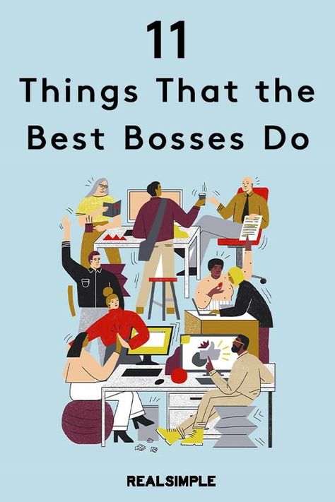 11 Things the Best Bosses Do | If your job involves managing people or a team, you need to read these tips to become a better leader that your team can depend on and turn to. Click here for more work tips and life hacks. #realsimple #lifehacks #workhacks #lifestyle #workadvice Team Building Activities For Coworkers To Build Trust, Motivation Boards For Work, How To Lead A Team, Team Building Activities For Coworkers Virtual, Team Newsletter Ideas, Manager Meeting Ideas, Retail Manager Outfit, Office Manager Tips, New Manager Tips