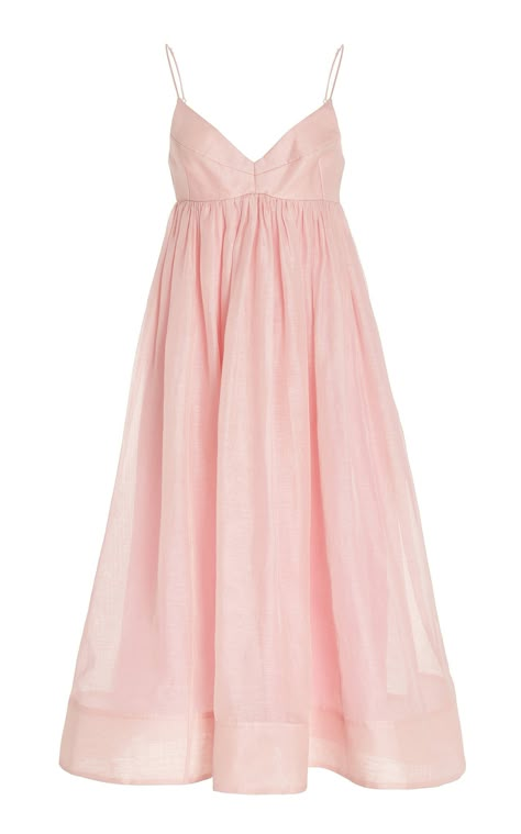 Empire Waist Dress, Silk Midi Dress, Pink Midi Dress, Inspo Outfit, Ladies Dress Design, Dream Dress, Empire Waist, Moda Operandi, Pretty Dresses