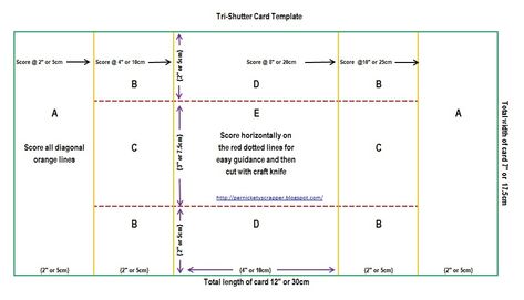 Trifold Shutter Cards, Shutter Cards, Shutter Card, Card Template Free, Folded Business Cards, Stepper Cards, Fancy Fold Card Tutorials, Album Tutorial, Tri Fold Cards