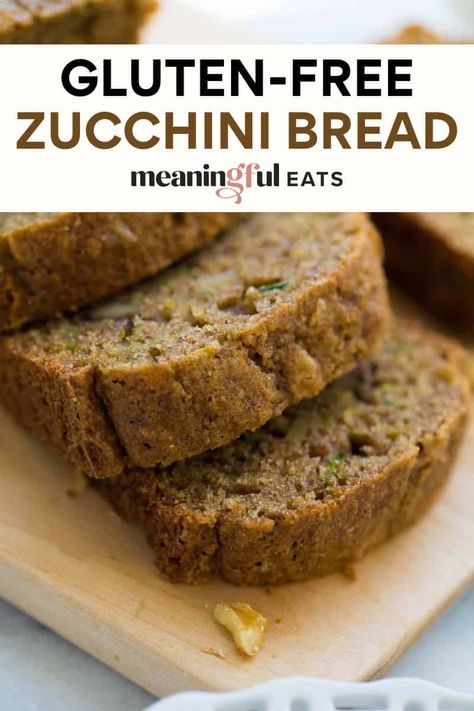 Gluten-Free Zucchini Bread Zucchini Bread Oat Flour, Zucchini Bread Gluten Free, Plain Food, Zucchini Banana Bread Recipes, Gf Muffins, Zucchini Cheddar, Gerd Friendly, Gluten Free Zucchini Bread, Allergy Recipes