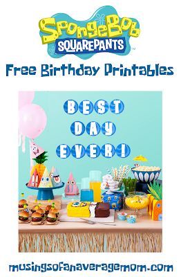 Free printable Spongebob Squarepants party invitations, cupcake toppers, banner, bingo, party hats and more! Spongebob Birthday Printables Free, Spongebob Birthday Party Decorations Printable, Spongebob Free Printables, Spongebob Labels Free Printable, Spongebob Party Printables, Spongebob Party Printables Free, Spongebob Printables, Spongebob Birthday Decorations, Spongebob Cupcakes Toppers