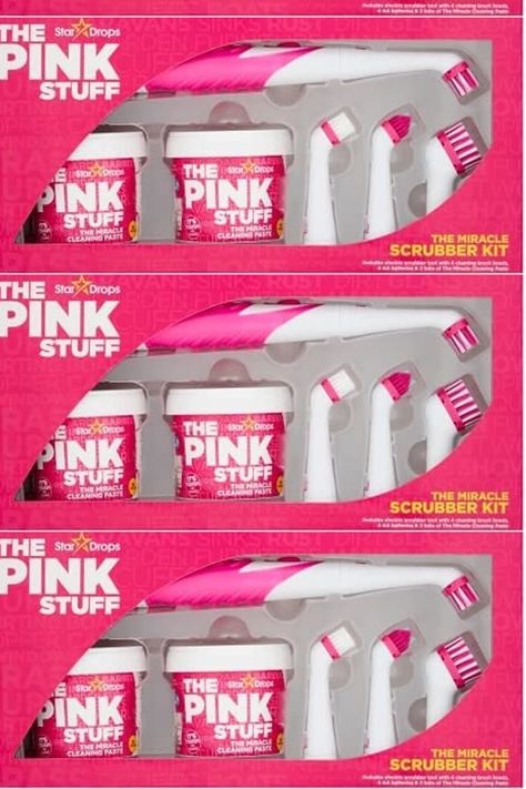 Stardrops - The Pink Stuff - The Miracle Scrubber Kit - 2 Tubs of The Miracle Cleaning Paste With Electric Scrubber Tool and 4 Cleaning Brush Heads Electric Scrubber, The Pink Stuff, Cleaning Paste, Pink Stuff, Every Thing, Brush Cleaner, The Pink, Electricity, Tools