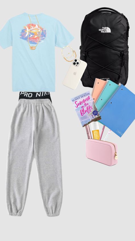 School outfit inspo Casual School Outfits Lazy Days, School Outfits Lazy, Wednesday Outfit, Comfy School Outfits, Sunny Hostin, School Pants, Outfits Lazy, Outfit Layout, Outfit Collage