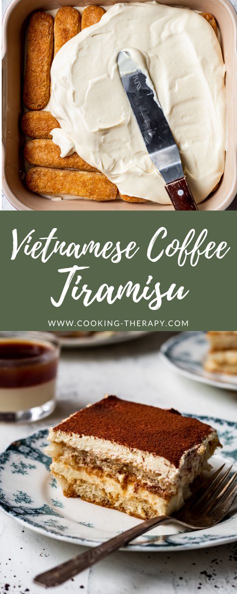 Vietnamese Coffee Dessert, Vietnamese Coffee Cake, Easy Vietnamese Desert, Thai Tea Tiramisu, Vietnamese Dessert Easy, Vietnamese Recipes Dessert, Japanese Tiramisu, Easy Asian Dessert Recipes, Tiramisu Variations