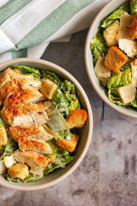 Grilled Chicken Caesar Salad Company Salad, Salads With Meat, Grilled Chicken Caesar, Homemade Caesar Dressing, Chicken Caesar Salad Recipe, Salad Buffet, Grilled Chicken Caesar Salad, Homemade Caesar, Barbecue Sides