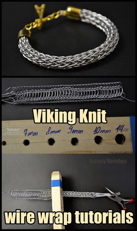 Viking Weave Bracelet, Wire Wrapped Viking Jewelry, How To Make Viking Jewellery, Viking Weave Tutorial, Viking Knit Jewelry Tutorial, Viking Bracelet Diy, Viking Wire Weaving, Viking Weave Jewelry, Wire Braiding Tutorials