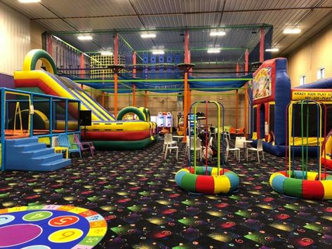 The Four Story Indoor Playground In New Hampshire That Your Kids Will Absolutely Love Backrooms Playground, Indoor Playground Aesthetic, Indoor Playground Theme, Playground Inside House, Kidcore Playground, Liminal Playground, Liminal Space Playground, Indoor Playground Business Design, Indoor Amusement Park Design