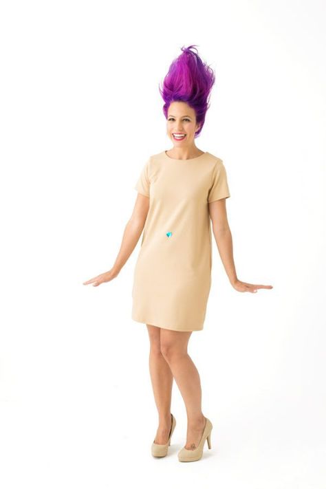 Troll Doll Halloween Costume, Troll Doll Costume, Troll Costume Diy, Costumes You Can Make At Home, Cheap Halloween Costumes Diy, Troll Halloween Costume, Last Minute Diy Costumes, Halloween Costumes You Can Make, Cheap Halloween Diy