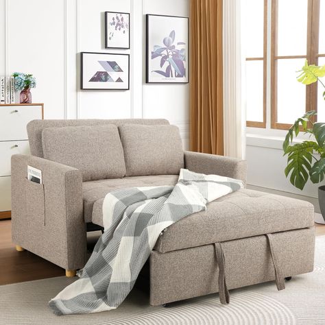 PRICES MAY VARY. ⭐【𝟯-𝗶𝗻-𝟭 𝗖𝗼𝗻𝘃𝗲𝗿𝘁𝗶𝗯𝗹𝗲】: The sleeper sofa bed can easily be converted into an armchair, a guest bed, and a recliner. Not only can it meet your needs for watching TV, playing games, or taking a break, but it can also provide a place to stay for overnight friends. It is very practical for a limited small space. ⭐【 𝐖𝐢𝐭𝐡 𝗦𝗽𝗿𝗶𝗻𝗴 𝗦𝘂𝗽𝗽𝗼𝗿𝘁】: The convertible sofa bed is equipped with independent spring pocket support for comfortable sitting, which can minimi Couch Pull Out Bed, Pull Out Couch Bed, Painted Interior Doors, Black Interior Doors, Sleeper Couch, Pull Out Couch, House Updates, Pull Out Bed, Convertible Sofa Bed