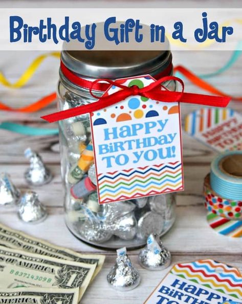 Free Birthday Gift Tags, Birthday Friend Gift, Gift In A Jar, Gifts For Best Friend, Birthday Friend, Gift Jar, Bff Birthday, Birthday Gift Tags, Custom Birthday Gifts