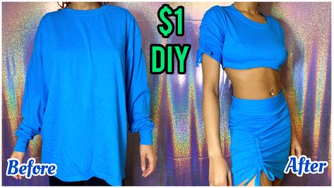 Diy Two Piece Outfit, Sharpie Tie Dye, Upcycle Diy, 1 Dollar, Fashion Sewing Tutorials, Thrift Flip, Diy Upcycle, Fashion Diy, Tree Diy