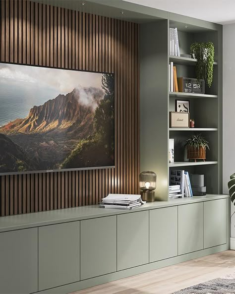 Built-in Media Units | Fitted & Bespoke Built In Storage Tv Wall, Tv Wall With Storage Built Ins, Entertainment Unit Built In, Build In Units Living Room, Entertainment Wall Cabinet, Media Wall With Built In Cabinets, Built In Media Wall With Storage, Office Built In With Tv, Media Units Ideas Tv Walls