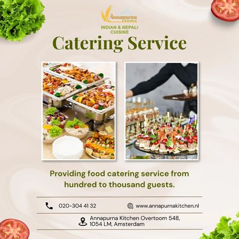 Our catering services are perfect for events with guest counts from 100 to 1000! Let us handle the food while you enjoy the party. 🍴🎈 ' ' ' ' ' Book Now : https://annapurnakitchen.nl/catering/ Contact us : 020-304-41-32, 0631947722 ' ' ' ' ' #IndianCuisine #AnnapurnaKitchen #foodlovers #indianfood #indianrestaurant #netherland #amsterdam #reservation #book #table #diningtableAuthenticFlavors #CateringServices #BookNow Catering Drinks, Indian Catering, Exquisite Food, Veg Biryani, Catering Display, Paneer Tikka, Book Table, Indian Desserts, Vegetarian Options