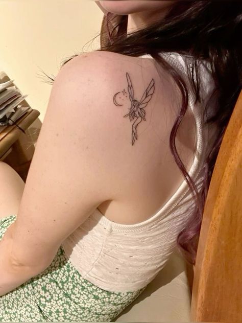 Small Dope Tattoos, Tattoo Fairy, Fantasy Moon, Simple Tattoos For Women, Small Chest Tattoos, Small Girly Tattoos, Fairy Tattoo Designs, Am I Wrong, Fairy Tattoo