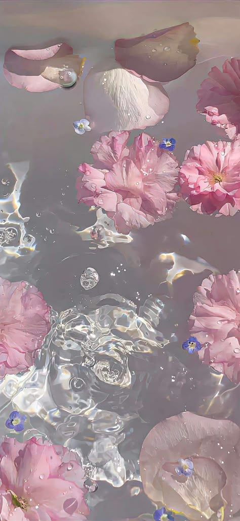 In Water, Pink Flowers, Water, Flowers, Pink