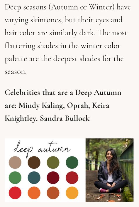 Keira Knightley Color Season, Autumn Girl, Winter Color Palette, Deep Autumn, Mindy Kaling, Color Season, Keira Knightley, Sandra Bullock, Winter Colors