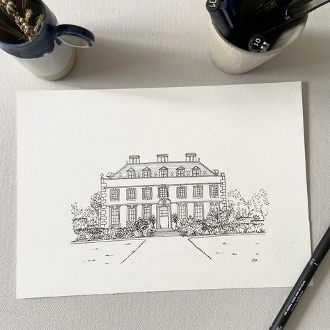 I’m moving in...if only! Isn’t this the most exquisite building. I absolutely loved drawing @stgileshouseweddings Its been lovingly restored and every detail of your day has been carefully considered. Just like my artwork where great thought and attention goes into every detail. Working on venue illustrations is always shrouded in magic and excitement whilst I’m creating the perfect keepsake of your special day. If you would like your wedding venue captured in such a nostalgic artwork pl... Venue Sketch, Paintings Diy, Loved Drawing, Sketch Pen, Wedding Illustration, All Things Wedding, If Only, Wedding Venue, Your Special