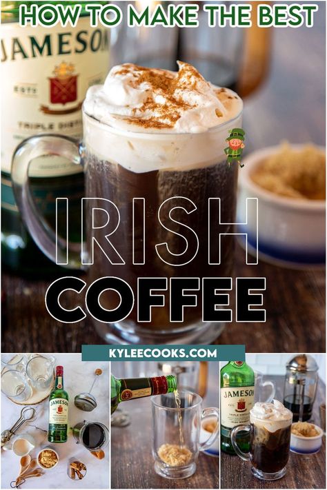 Irish Coffee, a classic and beloved drink that has been enjoyed for decades. If you are a coffee lover, then this drink is a must-try. It is a unique blend of hot coffee, Irish whiskey, brown sugar, and whipped cream, which creates a smooth and delightful flavor. Irish Coffee Mugs, French Bakery, Party Food And Drinks, Family Cooking, Irish Coffee, Irish Traditions, Irish Whiskey, Party Foods, Crockpot Recipes Easy