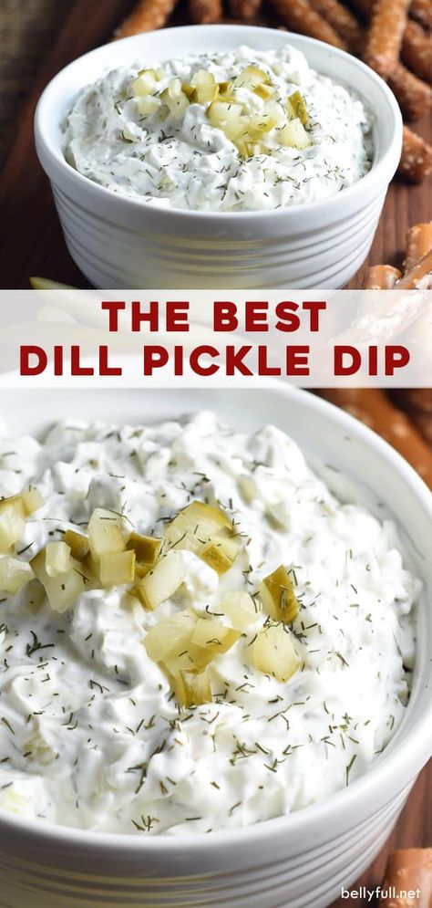 This Dill Pickle Dip is the absolute best cold dip where dill pickles are the star! Great appetizer for game day, parties, or as a spread for burgers! Whip up a batch in 10 minutes. Easy Chip Dip Recipes, Easy Chip Dip, Dill Pickle Dip Recipe, Pickle Dip Recipe, Cold Dip, Chip Dip Recipes, Dill Pickle Dip, Pickle Dip, Dried Dill