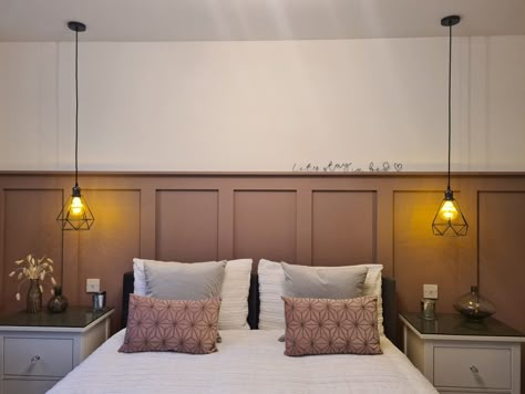 Small Bedroom Wall Paneling, Pink Panel Bedroom, Sulking Room Pink Panelling Bedroom, Dusky Pink Panelling Bedroom, Sulking Room Pink Panelling, Pink Wall Panelling Bedroom, Pink Bedroom Panelling, Pink Panelling Bedroom, Pink Wall Panelling