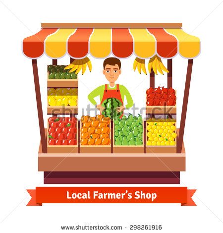 Meat Shop Design, School Wall Art Ideas, Shop Keeper, Vegetable Stand, Vegetable Shop, Meat Shop, App Background, Fruit Shop, Shop Illustration