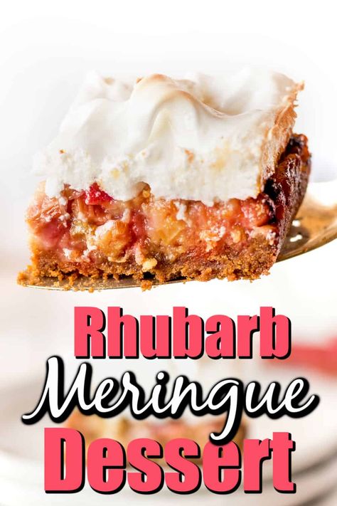 Rhubarb Meringue, Meringue Dessert, Best Rhubarb Recipes, Toasted Meringue, Graham Cracker Recipes, Rhubarb Custard, Meringue Desserts, Rhubarb Desserts, Meringue Recipe