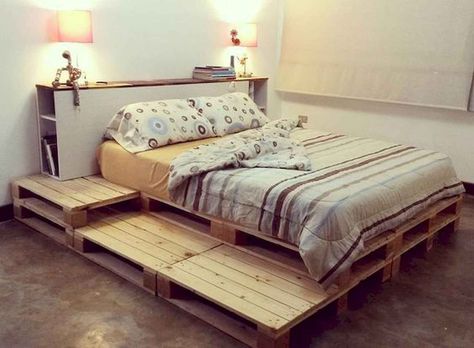 twin pallet bed with storage Diy Twin Bed Frame, Lit Bed, Pallet Platform Bed, Bed Frame Diy, Diy Platform Bed Frame, Palette Bed, Diy King Bed Frame, Diy Twin Bed, Minimalistic Room