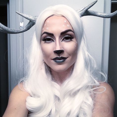 Harry Potter's Patronus Charm  White Stag Makeup Harry Potter Patronus Costume, White Stag Costume, White Stag Makeup, Buckbeak Costume, Patronus Costume, Narnia Makeup, Best Way To Apply Foundation, Midsummer Ball, Make Up Cosplay