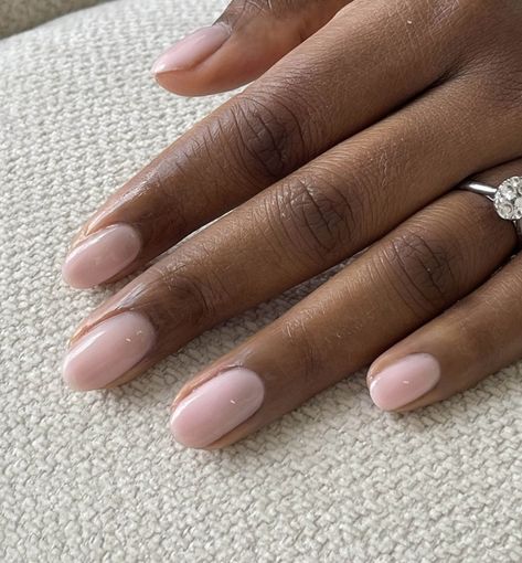 Rounded Neutral Nails, Chubby Hands Nails, Neutral Nails Black Women, Nail Shapes For Short Nails, Simple Manicure Ideas, Neutral Pedicure, Carmela Soprano, Natural Nails Manicure, Simple Gel Nails